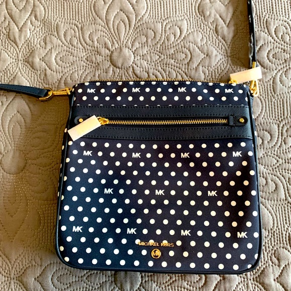 Michael Kors Handbags - Michael Kors Navy Polka Dot Crossbody Bag